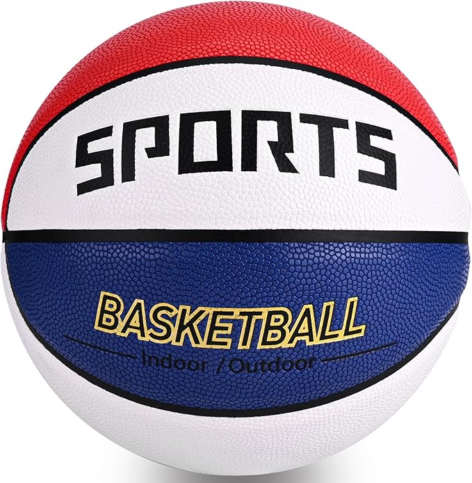 KUYOTQ Kids Youth Adult Size 3/4/5/6/7 (22/25.5/27.5/28.5/29.5") Basketball Premium Rubber or Faux Leather Basketball Indoor Outdoor Basketball for Boys Girls Womens Mens Basketball Gifts (Deflated)