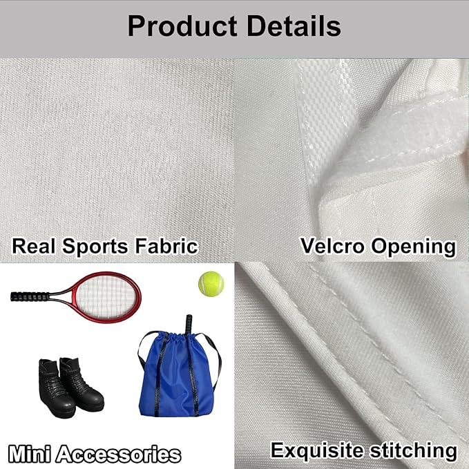 Sport Christmas Elf Accessories for Elf Doll Clothes Included Jerseys, Shorts, Shoes Tennis Pack (Tennis)