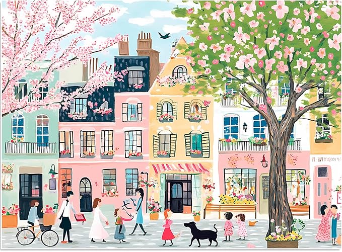 500 Piece Puzzles for Adults,Pink Garden Jigsaw Puzzle for Adults Seniors, Recycled Cardboard Puzzle 500 Piece, Challenging Game Birthday Party Activity Gift for Family Friends 20.5 * 15 inch
