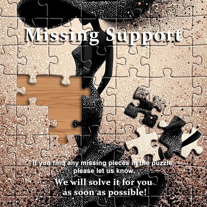 Impossible Puzzles for Adults 1000 Pieces, PICKFORU Black Women Aesthetic Art Puzzle, Beauty Elegant Lady Diamond Aesthetic Art Challenge Jigsaw Puzzle