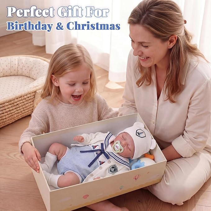JIZHI Reborn Baby Dolls Boy - 20 Inch Cute Soft Realistic Newborn Baby Doll with Poseable Body, Real Life Baby Dolls with Accessories for 3+ Year Old Gifts, Pretend Play