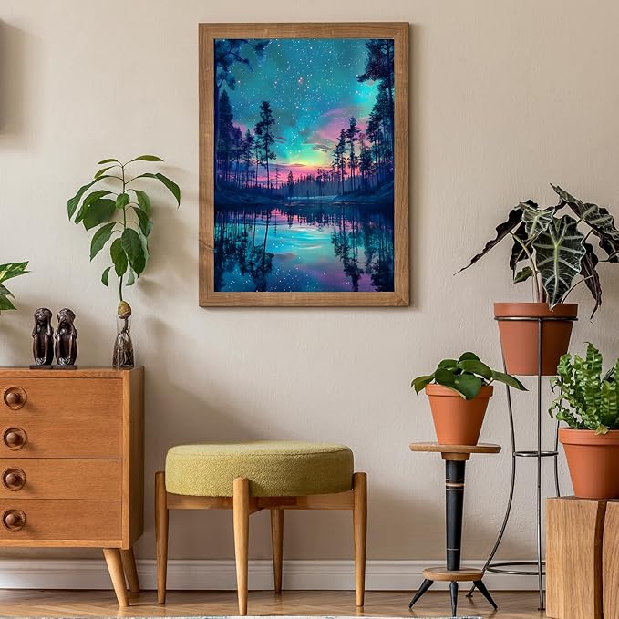 Puzzles for Adults 500 Pieces, Northern Lights Jigsaw Puzzles - Aurora's Mirror, Impossible Landscape Puzzle for Seniors Families,20.47x14.96 inches, 1:1 Poster, Letter on The Back