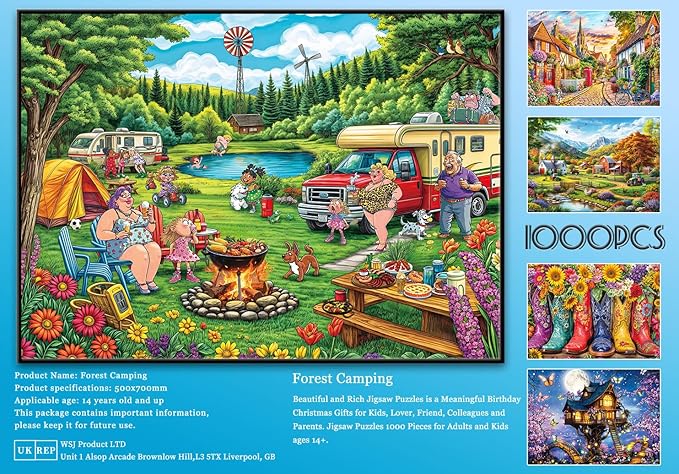 Jigsaw Puzzles for Adults 1000 Piece Puzzle for Adults 1000 Pieces Puzzle 1000 Pieces-Forest Camping
