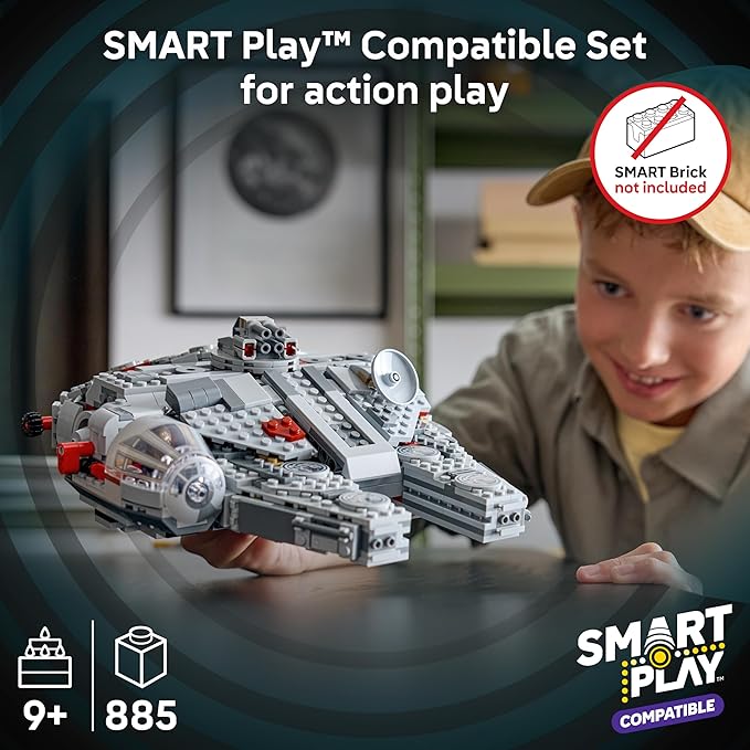 LEGO Star Wars SMART Play: Millennium Falcon Starship Building Toy for Kids - Compatible Set with 4 SMART Tags and 4 Minifigures - Gift for Boys, Girls and Fans Ages 9+ - 75426