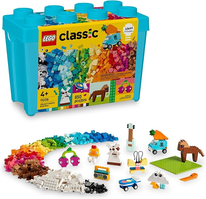 LEGO Classic Vibrant Creative Brick Box Building Blocks - Sensory & Learning Toys for Boys & Girls, Ages 4+ Years - Pretend Play Preschool Toys - Gift for Birthdays - 11038