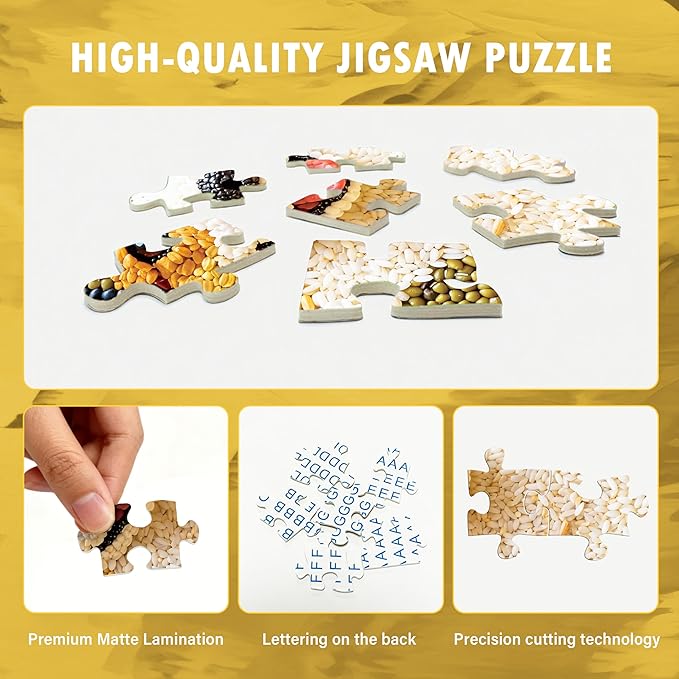 Puzzles for Adults 1000 Pieces - Corgi Dog Puzzle, Grain Puppy Art Adults Puzzles, Letter on Back No Dust, Matte Finish Unique Corgi Cute Dog Jigsaw Puzzles 1000 Home Decor, Birthday Gifts Games