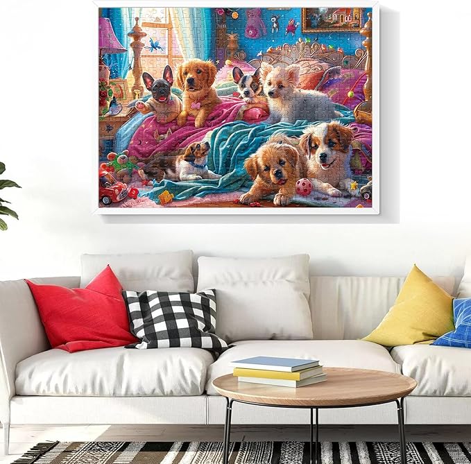 500 Pieces Puzzle for Adults Puzzle Dog Room Jigsaw Puzzle 500 Pieces Recycled Cardboard Jigsaw Puzzles for Adults Family Challenging Game Home Decor Gift Toy for Teens Seniors 20.5 * 15 inch