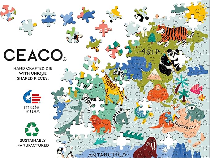 Ceaco - Animal Map - 100 Piece Jigsaw Puzzle