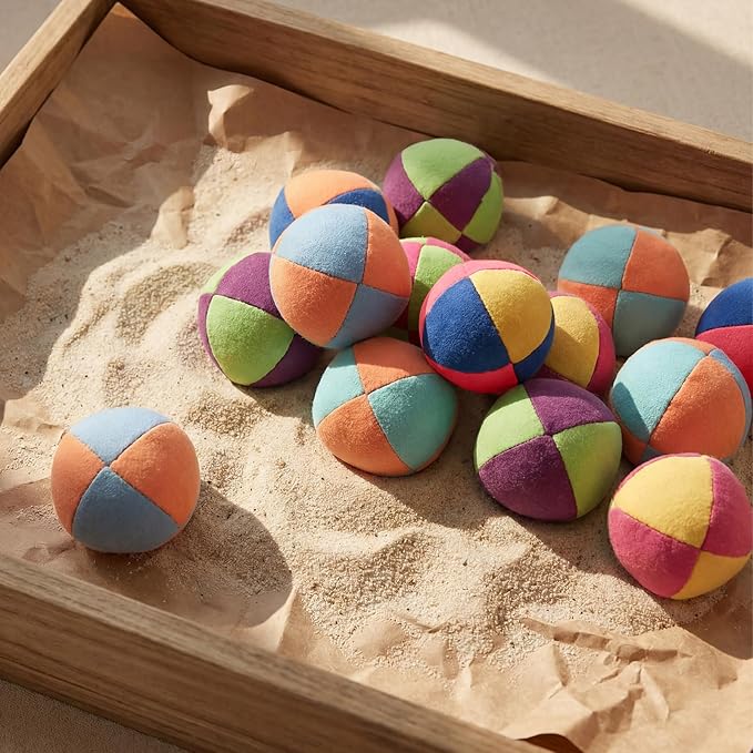 Liliful 24 Pcs 2.56 Inch Footbag Bulk Small Hacky Ball Multicolored Foot Indoor Toy for Kids Adults Teens Beginners Gifts Juggling Playing Games Party Favors