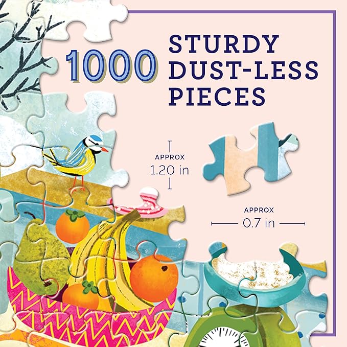 eeBoo 1000 Piece Puzzle - Swedish Holiday Kitchen Jigsaw Puzzle for Adults, Square 23" x 23" Made with Recycled Board & Vegetable-Based Ink