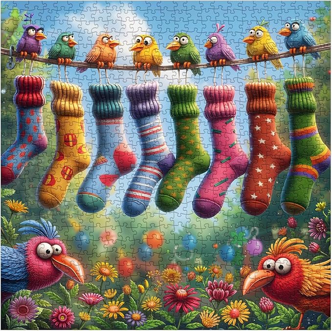 Colorful Birds Garden Puzzles for Adults 1000 Pieces, Flower Nature Jigsaw Puzzles, Cute Scene Art Puzzles
