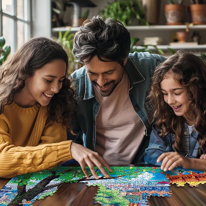 White Mountain 1000 Piece Jigsaw Puzzle Colorful Landscape Seasonal Puzzles with Large Pieces Gift for Adults and Family 24"x30" - Spring in the City