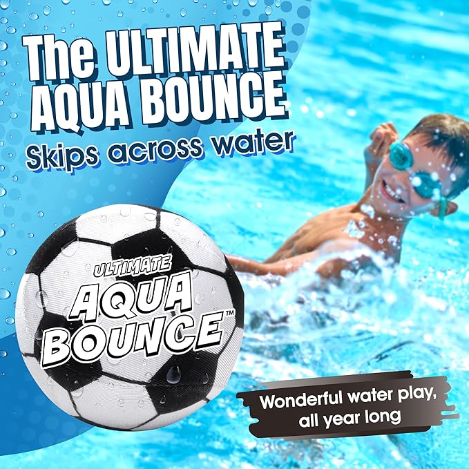 Activ Life Ultimate 2 Pack Larger 3” Water Skip Balls - Bouncing Balls for Swimming Pool & Beach Fun - Designs Include Baseball, Basketball, Volleyball, and Tennis for Kids, Friends, and Family