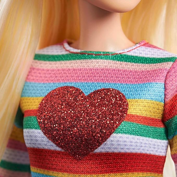 Barbie It Takes Two Doll, Malibu Fashion Doll with Blonde Hair, Rainbow Shirt, Denim Skirt & Pink Shoes