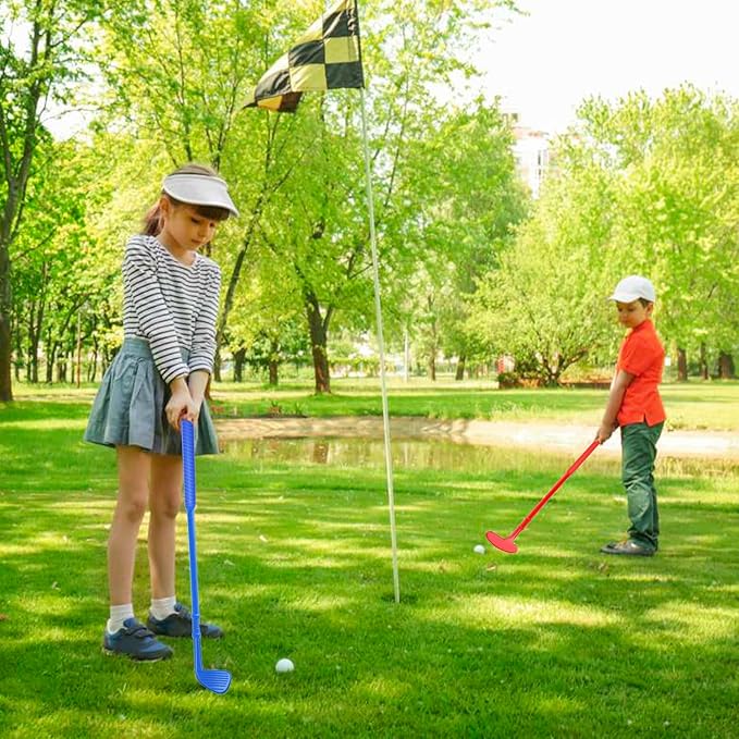 Plastic Golf Clubs for Toddlers, Kids Golf Clubs Set, Plastic Golf Toys Set for Kids 3-5 Outdoor/Indoor Golf Club and Ball Toys Birthday Gift for Boys Girls 3-8 Years
