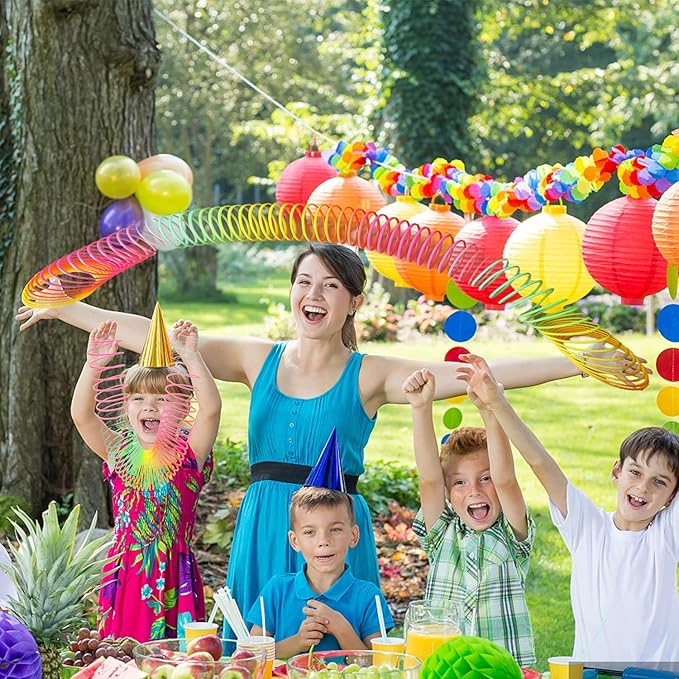 Jumbo Rainbow Coil Spring Toy,Magic Plastic Colored Coil Spring Classic Novelty Toy - Great Gift for Boys, Girls, Fun Birthday Party Favor, Novelty Gift - 4 x4 inch