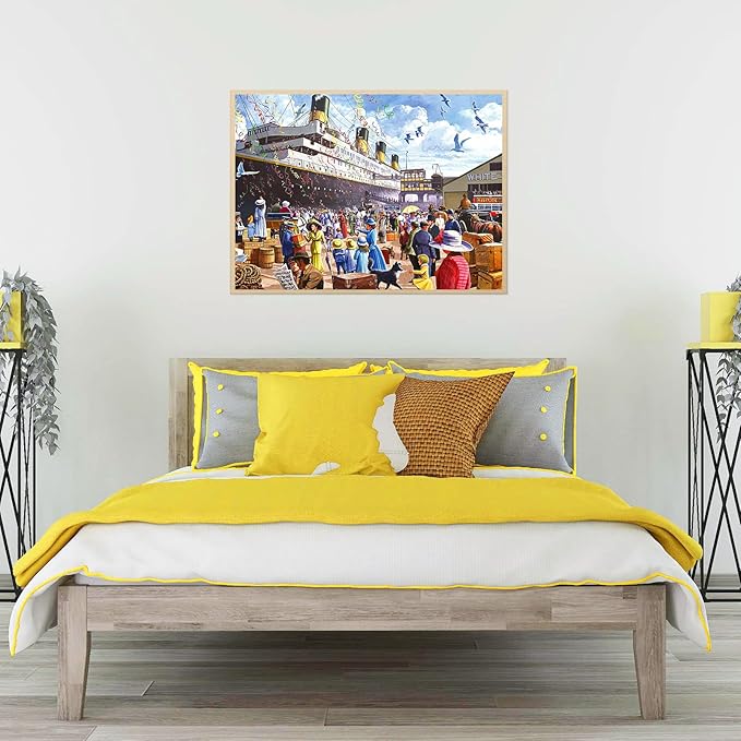 1000 Pieces Jigsaw Puzzles for Adults R.M.S. Titanic Puzzles Cruise Ship Oil Painting Jigsaw Puzzle Challenging Puzzles Intellectual Educational Game Toys for Kids Teens