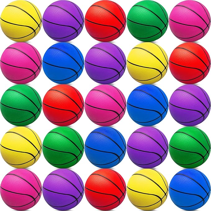 42Pcs 5" Mini Basketball Set, PVC Small Basketballs for Over The Door Hoop Games, Party Favors, Indoor/Outdoor Play, Adults & Kids, Pool & Beach, Colorful