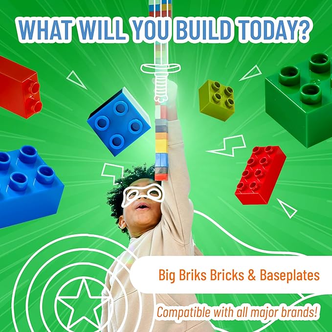 Strictly Briks Toy Building Set - Toddler Toy for Creative Play - Educational Building Blocks for Fine Motor Skills - Interlocking Design Compatible with Lego - 204 Pieces, Basic Colors