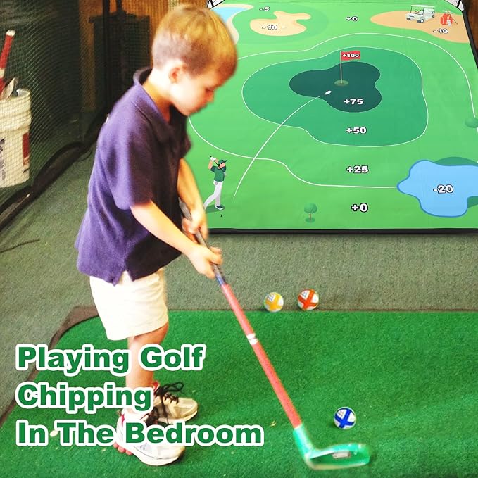 70"x70" Golf Chipping Game Practice – Portable Training Game for Indoor & Outdoor Use, Improve Short Game Accuracy for Adults, Juniors & Beginners