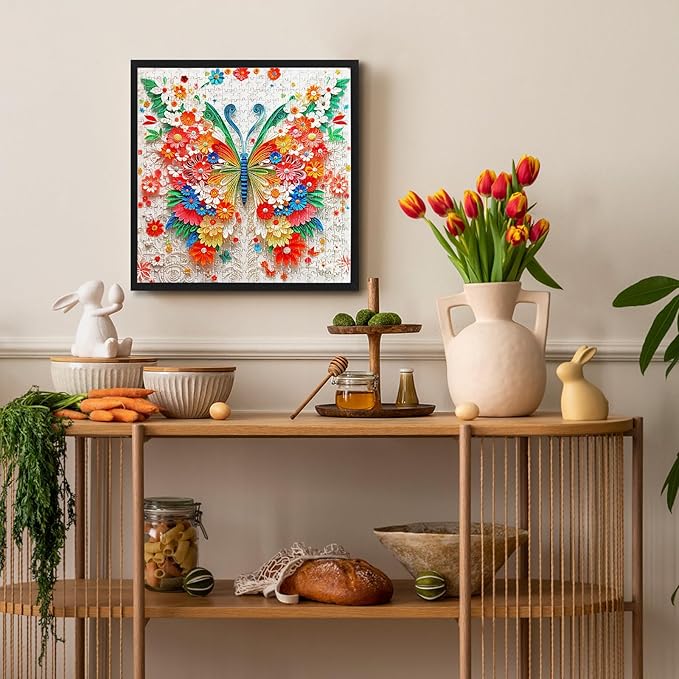 Butterfly Puzzles for Adults 500 Piece Colorful Flower Butterfly Jigsaw Puzzles 500 Pieces Beautiful Funny Paper Art Challenging Family Hard Difficult Puzzle Games Gift (20"X20")