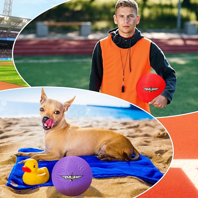 Jerify 8.5 Inches Playground Balls Kickball Bulk, Colorful Inflatable Sports Bouncy Balls, Dodgeball, Kickball for Official Play, and Fun Indoor and Outdoor Toys and Gift