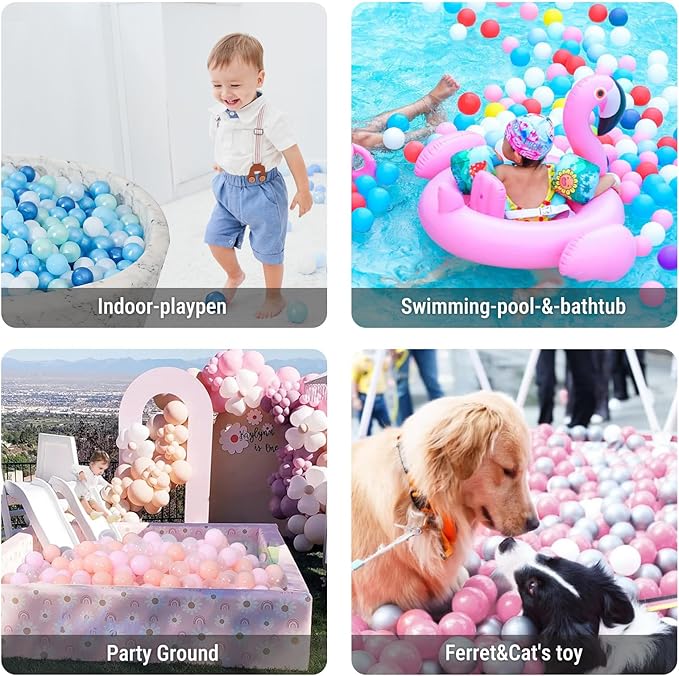 STARBOLO Ball Pit Balls for Toddlers Phthalate Free BPA Free Non-Toxic Crush Proof Play Balls for Toddlers Kids Pool Playhouse Pack of 100 200 500