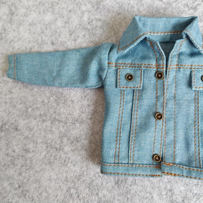 SSbeauty M 1:6 Scale Jeans Coat Jacket for 12" TBLeague Phicen Male Female Toy Action Figure Doll Clothes (Light Blue)