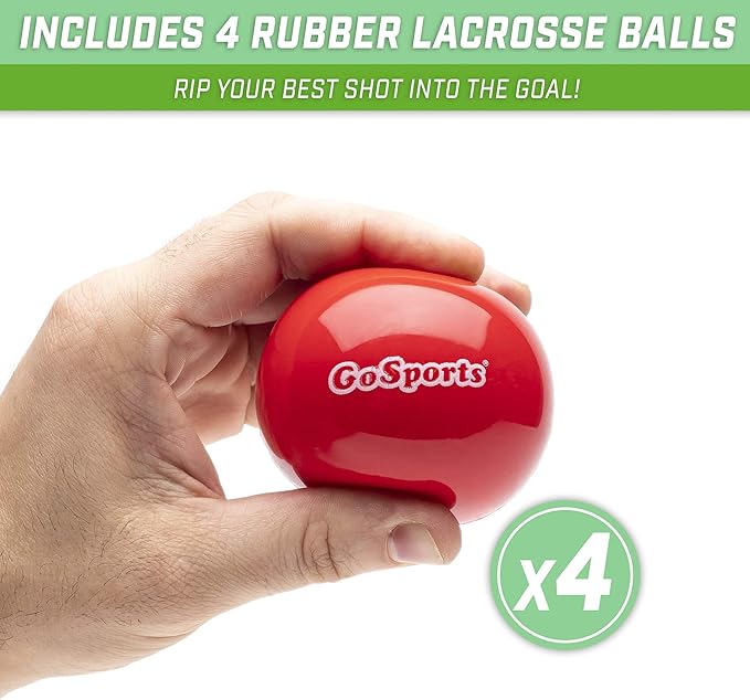 GoSports Lacrosse Floating Pool Goal Set - Includes Water Goal, 2 Sticks and 4 Soft Balls, Red
