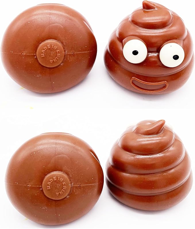 LBKKC Easter Basket Stuffers Poop Stress Ball,2 Pack Creative Squishy Squeeze Toy Funny Relief Stress Gag Gifts Toys for Kids, Practical Joke Party Favor Gifts