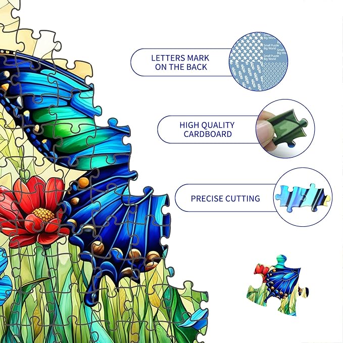 Butterfly Puzzles for Adults 1000 Pieces, Challenging Colorful Butterflies Jigsaw Puzzle Paper Art, Beautiful Funny Family Friends Game Night Difficult Jigsaw Game for Adult Gift (27.5 x 19.7)