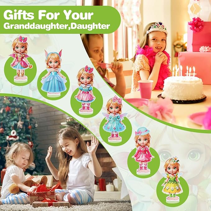 PainZieteg Magnetic Dress Up Dolls,Paper Dolls for Girls Ages 4-10,DIY Princess Magnetic Dress-Up Doll Pretend Play Set for Birthday (Lea)