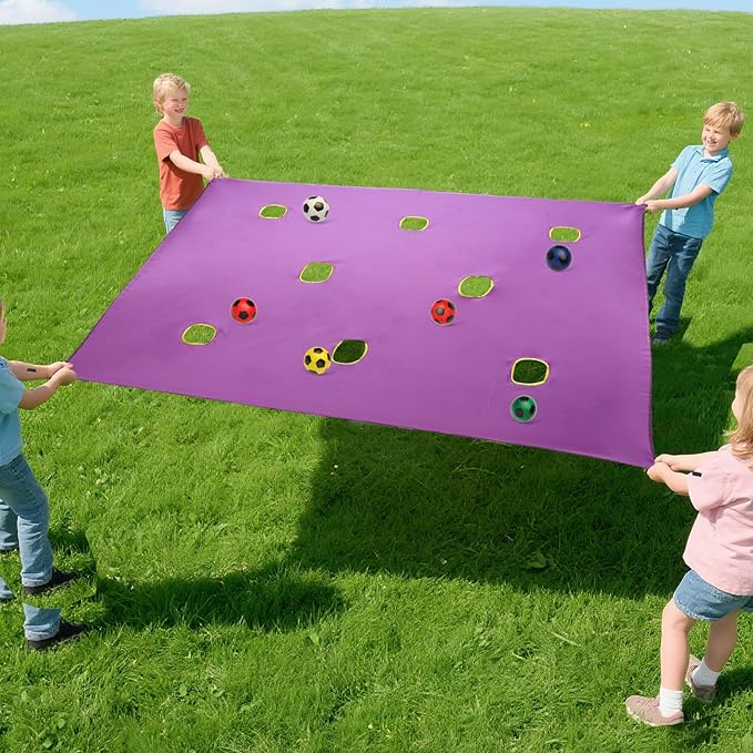 Field Day Games, Team Building Games, Teamwork Group Games for Party Outdoor, with 6 Pieces Soft Balls