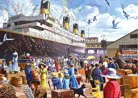 1000 Pieces Jigsaw Puzzles for Adults R.M.S. Titanic Puzzles Cruise Ship Oil Painting Jigsaw Puzzle Challenging Puzzles Intellectual Educational Game Toys for Kids Teens