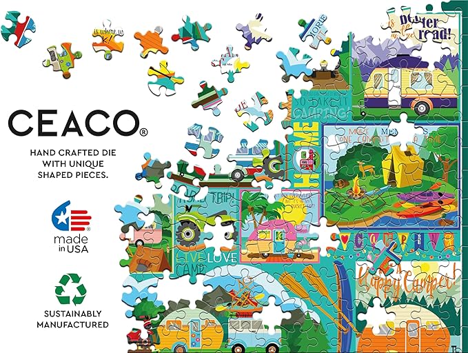 Ceaco - Tracy Flickinger - Camping Road Trip - 500 Larger Piece Jigsaw Puzzle