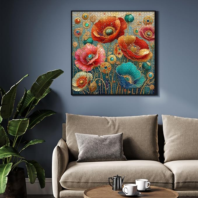 Flower Puzzles for Adults 1000 Piece, Garden Art Floral Puzzle Fantasy Wildflower, Impossible Hard Challenge Jigsaw Puzzle