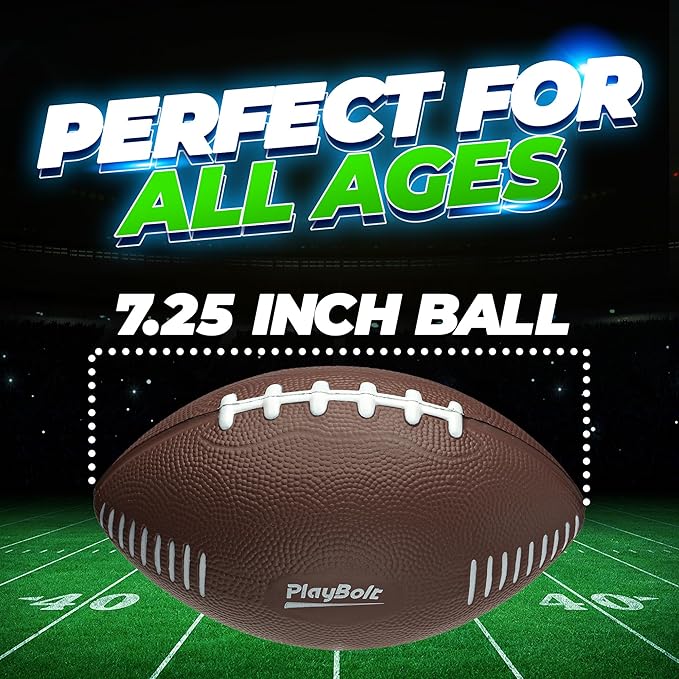 7.25" Mini Foam Football for Kids & Toddlers - Easy Grip Small Youth Sports Ball - Soft Foam Footballs for Little Hands, Indoor & Outdoor Sports Play - Toy Gift for Boys & Girls