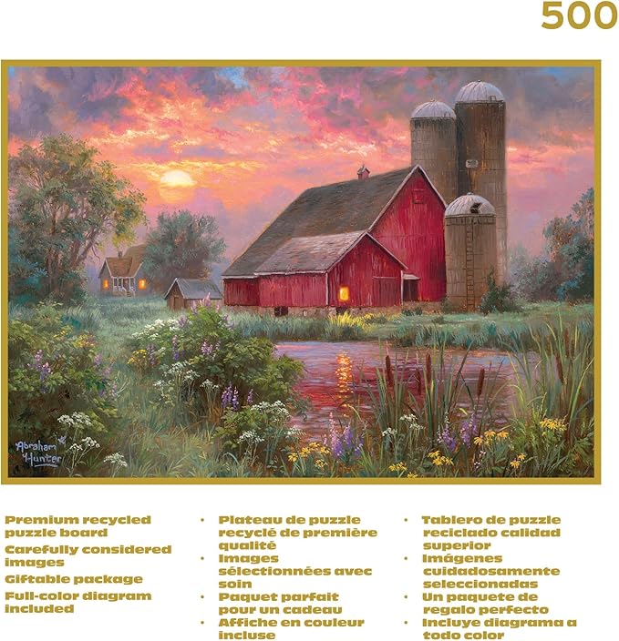 Buffalo Games - Gold - Abraham Hunter - End of Day - 500 Piece Jigsaw Puzzle for Adults - Challenging Puzzle Perfect for Game Nights
