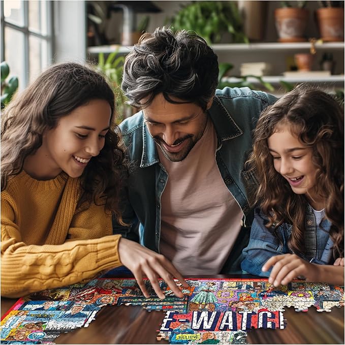 White Mountain 1000 Piece Jigsaw Puzzle TV Shows Pop Culture Collage Puzzles with Large Pieces for Adults and Family 24"x30" - Binge Watching
