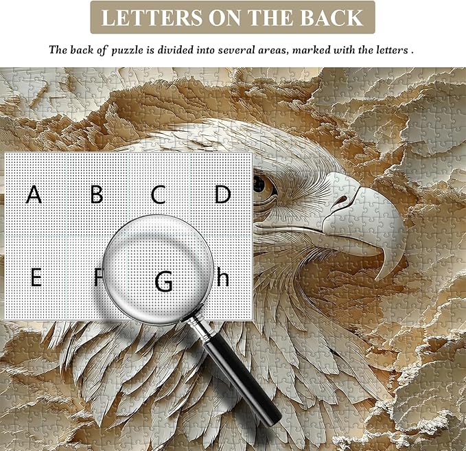 Paper Eagle Jigsaw Puzzle 1000 Pieces for Adults，White Bald Eagle Paper Cut Art Bird Puzzle，Unique Impossible Animal Puzzle Hard Difficult Challenge for Adults