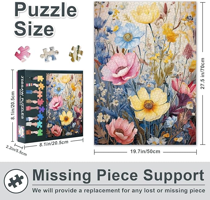 Flowery Cottage Puzzles for Adults 1000 Pieces, Enchanted Forest Jigsaw Puzzles, Adult Puzzle for Adults, Educational Fun Games or Toys for Elders Friends 20X27 INCH