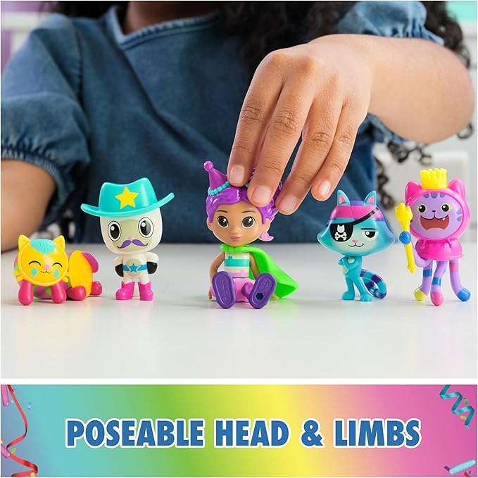Gabby’s Dollhouse, Celebration Themed Figures with Gabby Girl, 5 Cat Toy Figures, Surprise Toys & Dollhouse Accessories, Kids Toys for Girls & Boys 3+
