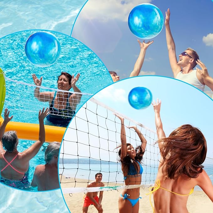 Grevosea 15 Inch Large Bouncy Ball Inflatable Balls Beach Ball Marbleized Bouncy Ball Colorful Cloud Bouncing Balls for Adults Pet Outdoor Summer Beach Party Supplies School Water Fun