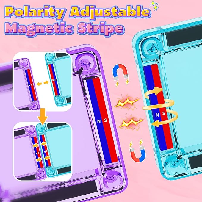 Mini Magnetic Tiles Toddler Travel Essentials Set with Case, Magnetic Blocks Building Montessori Educational Learning Sensory Preschool Toys for 3+ Year Old Boys Girls Birthday Gifts