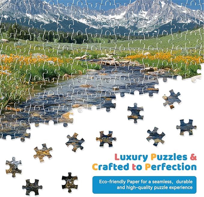 300 Pieces Nature Puzzle for Adults,Maroon Bells Mountain Lake Landscape Large Piece for Kids Adults Teens,Recycled Paper,Glossy & Sturdy Pieces,Challenging Puzzle & Perfect Family Game (20.5 x 15 In)