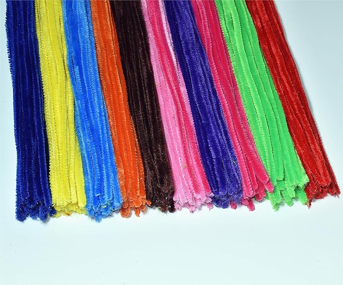 Multiple Colors Pipe Cleaners 100 Pieces Chenille Stems for DIY Art Decorations Creative Craft (6mm x 12 Inch)