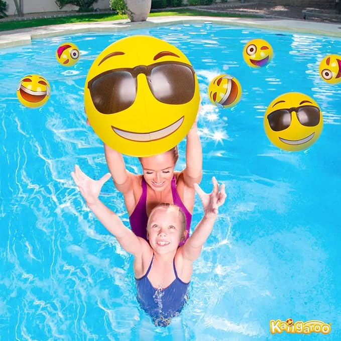Kangaroo 12 Pack Inflatable Beach Balls for Kids & Adults – 12” Colorful Pool Fun Party Favors, Bulk Beach Toys for Swimming Games, Luau, Birthday, Summer Pool Party Decorations Supplies