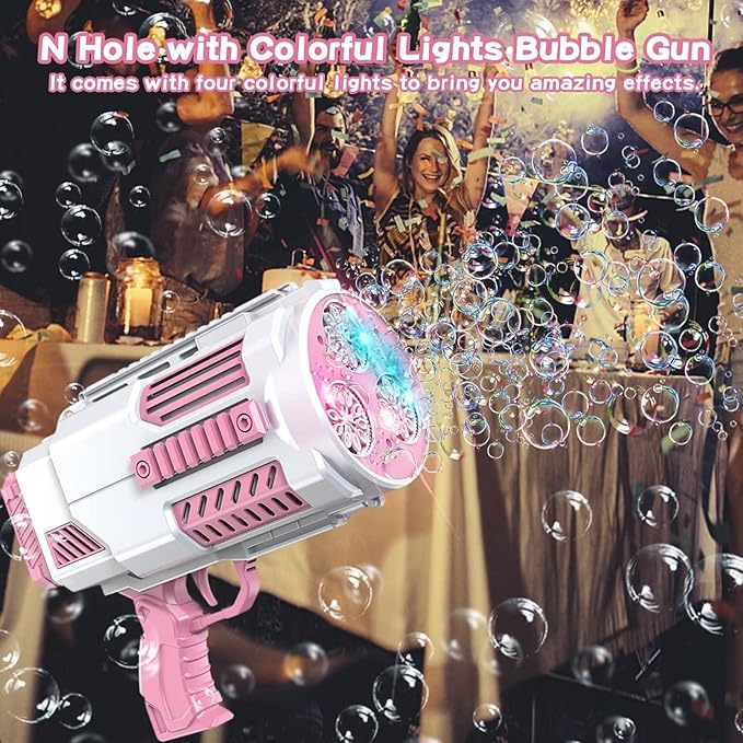 Bubble Machine Automatic Bubble Gun, Summer Beach Bubbles Blower Outdoor Kids Toys for Boy Girl Age 3 4 5 6 7 8 9 10 11 12 Year Old, Birthday Wedding Party Christmas Favors(No Dip)