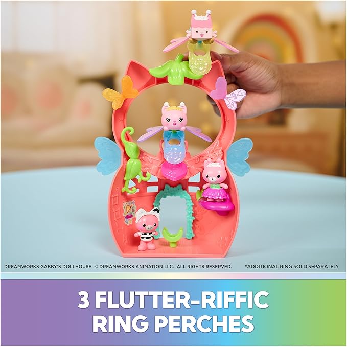 Gabby's Dollhouse Fairylandia, Kitty Fairy’s Flutter-riffic Playset with 12 Pieces & Exclusive Flutter-riffic Ring, Kids Toys for Girls & Boys Ages 3 and Up