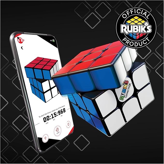 Rubik's Cube, The Official Rubik’s ConnectedX, Bluetooth-Enabled 3x3 Speed Cube with Guided Learning App for Beginners, Brain Teaser Fidget Toy & Puzzle, Easter Basket Stuffer, for Ages 8 & Up